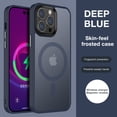 thumbnail image 1 of Dteck for iPhone 13 Pro Max 6.7" 2021 Frosted Magnetic Case, Lightweight TPU Bumpers Case with Wireless Charging Shockproof Protective Case for 13 Pro Max Women Men, Darkblue, 1 of 10