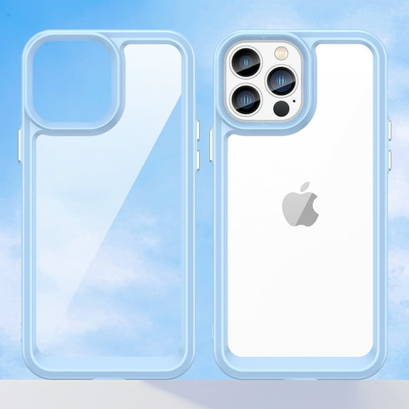 Dteck iPhone 13 Pro Max Case Clear, Shockproof Bumper Protective Cell Phone Back Cover Transparent TPU and Rubber 4 Corners Slim Fit Flexible Skin for Apple iPhone 13 Pro Max 6.7" 2021, Skyblue