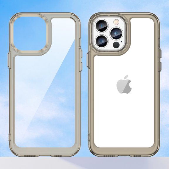Dteck iPhone 13 Pro Max Case Clear, Shockproof Bumper Protective Cell Phone Back Cover Transparent TPU and Rubber 4 Corners Slim Fit Flexible Skin for Apple iPhone 13 Pro Max 6.7" 2021, Gray