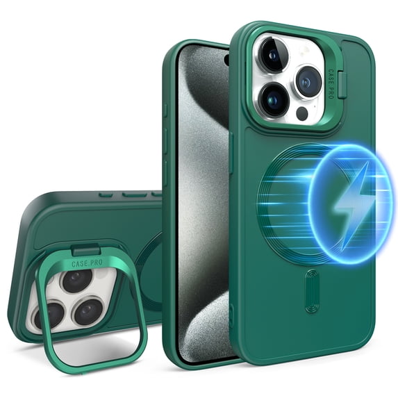 Dteck for iPhone 13 Pro Max Case, Compatible with MagSafe, Military-Grade Protection, Built-in Camera Ring Stand, Kickstand Magnetic Phone Case for iPhone 13 Pro Max,Green
