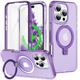 thumbnail image 1 of Dteck for iPhone 13 Pro Max Case with Invisible Magnetic Ring Stand, Military-Grade Translucent Case with Built-in Screen Protector for iPhone 13 Pro Max Case Compatible with MagSafe,Purple, 1 of 6