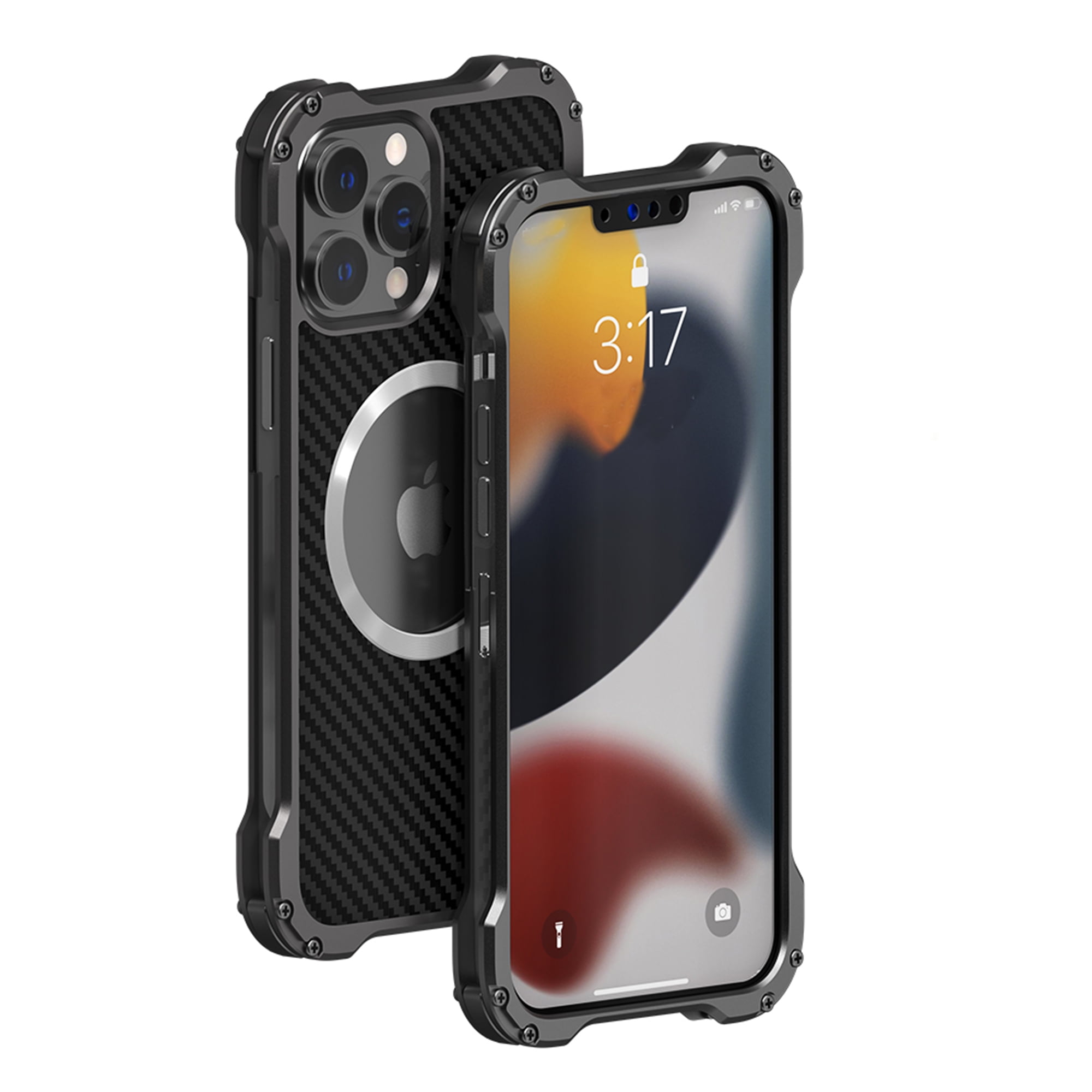 Dteck iPhone 13 Pro Max Case, Shockproof Metal, Carbon Fiber Dteck iPhone 13 Pro Max Case, Shockproof Metal, Carbon Fiber