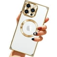 thumbnail image 1 of Dteck for iPhone 13 Pro Max Case Magnetic Compatible with MagSafe, Soft Plating TPU Bumper Anti-Scratch Shockproof Clear Cover with Camera Lens Protector for iPhone 13 Pro Max,Gold, 1 of 4