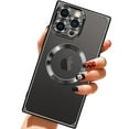 thumbnail image 1 of Dteck for iPhone 13 Pro Max Case Magnetic Compatible with MagSafe, Soft Plating TPU Bumper Anti-Scratch Shockproof Clear Cover with Camera Lens Protector for iPhone 13 Pro Max,Black, 1 of 4
