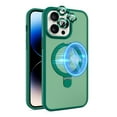 thumbnail image 1 of Dteck for iPhone 13 Pro Max Case with Magnetic Invisible Stand & Camera Lens Protector,Compatible with MagSafe,Military Drop Protection Shockproof Translucent Matte Cover Ring Holder,Green, 1 of 8