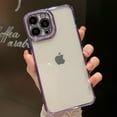 thumbnail image 1 of Dteck iPhone 13 Pro Max Case, Rhinestone Bling Diamond Lens Protector Sparkle Shiny Bumper Plating Clear Phone Case for iPhone 13 Pro Max,Purple, 1 of 5