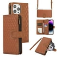 thumbnail image 1 of Dteck for iPhone 13 Pro Max Case, iPhone 13 Pro Max Wallet Case with 9 Card Slots, PU Leather Magnetic Flip Zipper Purse Wristlet Strap Crossbody Lanyard Kickstand Phone Case 6.7 Inch,Brown, 1 of 9