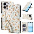 thumbnail image 1 of Dteck for iPhone 13 Pro Max Wallet Case with Card Holder, Shockproof PU Leather Flip Cover with RFID Blocking Protective Phone Case with 3 Card Slots Kickstand & Wrist Strap for Women and Men, C, 1 of 7