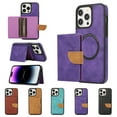 thumbnail image 1 of Dteck for iPhone 13 Pro Wallet Case, Compatible with MagSafe, 2 in 1 Magnetic Detachable PU Leather Card Pocket Wallet 13 Pro Phone Case for Women Men,Purple, 1 of 8
