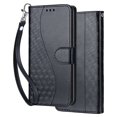 thumbnail image 1 of Dteck for iPhone 13 Pro Wallet Case for Women Girls, Embossed Flip Kickstand Cover with Card Holder Shockproof Phone Case with Wrist Strap for iPhone 13 Pro,Black S-Cube, 1 of 6