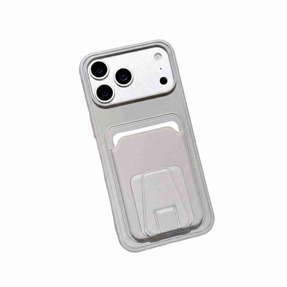 Dteck for iPhone 14 Back Wallet Card Holder Kickstand Case, Ultra Slim PU Leather Flexible TPU Gel Rubber Soft Skin Silicone Protective Phone Cover, Gray