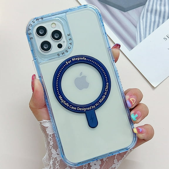 Dteck for iPhone 14 Case, Compatible with MagSafe, Hybrid Shockproof Military-Grade Protection, Clear Yellowing Resistant, Magnetic Phone Case for iPhone 14, Blue