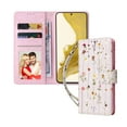 thumbnail image 1 of Dteck for iPhone 14 Case Wallet with RFID Blocking Card Holder Kickstand, Gilding Flower Pattern Magnetic Leather Flip Case for iPhone 14,Dried Flowers, 1 of 5