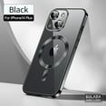 thumbnail image 1 of Dteck for iPhone 14 Plus 6.7 Inch Strong MagSafe Magnetic Clear Case, HD Glass Lens Film Protection Wireless Charging Airbag Protection Shockproof Anti-drop Not-Yellowing Slim Case,Black, 1 of 9
