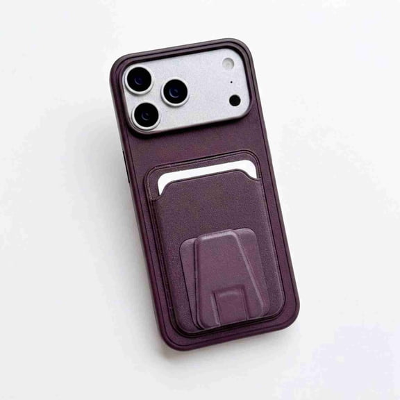 Dteck for iPhone 14 Plus Back Wallet Card Holder Kickstand Case, Ultra Slim PU Leather Flexible TPU Gel Rubber Soft Skin Silicone Protective Phone Cover, Darkpurple