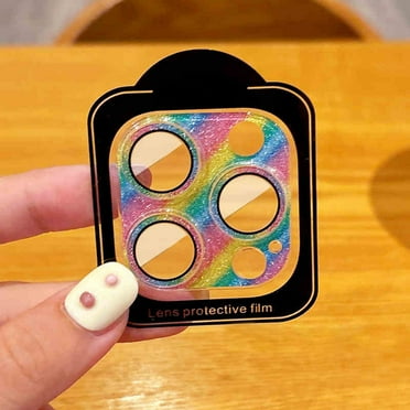 Dteck for iPhone 14 Plus Bling Camera Lens Protector Tempered Glass Screen Protector, Bling Glitter Lens Protector Case Friendly Camera Cover for iPhone 14 Plus,Colorful