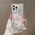 thumbnail image 1 of Dteck for iPhone 14 Plus Case with Bling Glitter Butterfly, Shockproof Front Bumper Protective Phone Cover with Bracelet Wrist Strap for Women Girls,Silver, 1 of 9