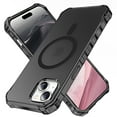 thumbnail image 1 of Dteck for iPhone 14 Plus Case,Compatible with MagSafe,Shockproof Military-Grade Protection,Air-Guard Corners,Anti-Yellowing Frosted Magnetic Phone Case for iPhone 14 Plus, Black, 1 of 6