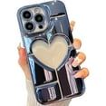 Dteck for iPhone 14 Plus Case, Elegant 3D Plating Heart Logo View Case