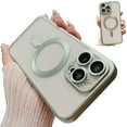 thumbnail image 1 of Dteck for iPhone 14 Plus Case with Full Camera Lens Protector,Compatible with MagSafe,Slim Fit Yellowing Resistant Anti-Scratch Back Clear Plating Magnetic Phone Case for iPhone 14 Plus,Green, 1 of 8