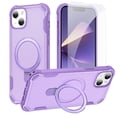 thumbnail image 1 of Dteck for iPhone 14 Plus Case with Screen Protector, Compatible with MagSafe Shockproof Invisible Magnetic Ring Stand Military-Grade Heavy Duty Protection Phone Case, Purple, 1 of 7