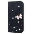 thumbnail image 1 of Dteck for iPhone 14 Plus Case Wallet with Credit Card Slots Sparkle Diamond Rhinestone Butterfly Cute for Girls PU Leather Magnetic Closure Folio Flip Phone Cover for iPhone 14 Plus,Black, 1 of 5