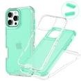 thumbnail image 1 of Dteck for iPhone 14 Plus Clear Case, 3 in 1 Heavy Duty Drop Protection Full Body Rugged Shockproof/Dust Proof 3-Layer Military Protective Tough Durable Slim Cover, Mint, 1 of 4