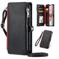 thumbnail image 1 of Dteck for iPhone 14 Plus Wallet Case, Crossbody Zipper Purse with Wrist for Women Men, 8-Card Slots Holder PU Leather Kickstand Flip Cover Phone Case,Black, 1 of 7