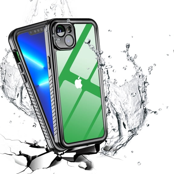 Dteck iPhone 14 Plus Waterproof Case, Built-in Camera Lens Screen Protector IP68 Underwater Full Body Shockproof Case for iPhone 14 Plus, Black