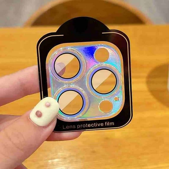 Dteck for iPhone 14 Pro Bling Camera Lens Protector Tempered Glass Screen Protector, Bling Glitter Lens Protector Case Friendly Camera Cover for iPhone 14 Pro,Laser