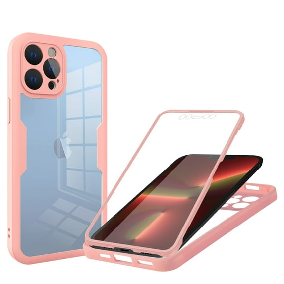Dteck for iPhone 14 Pro Case, Full Body Rugged Case with Built-in Touch Sensitive Anti-Scratch Screen Protector, Soft TPU Bumper Case for iPhone 14 Pro 6.1 inch 2022,Pink