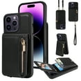 thumbnail image 1 of Dteck for iPhone 14 Pro Case with RFID Blocking Card Holder, iPhone 14 Pro Crossbody Wallet Case Shockproof Purse PU Leather Protective Back Cover,Black, 1 of 9