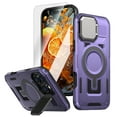 thumbnail image 1 of Dteck for iPhone 14 Pro Case with Screen Protector, Shockproof Magnetic Multi-Layer Military Lens Stand Heavy Duty Full Body Rugged Hard Shell, Purple, 1 of 6