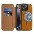 thumbnail image 1 of Dteck for iPhone 14 Pro Case Wallet with Card Holder, Compatible with MagSafe, PU Leather Flip Folio with RFID Blocking Stand Shockproof Phone Cover,Brown, 1 of 8