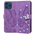 thumbnail image 1 of Dteck for iPhone 14 Pro Case Wallet with Credit Card Slots Sparkle Diamond Rhinestone Butterfly Cute for Girls PU Leather Magnetic Closure Folio Flip Phone Cover for iPhone 14 Pro,Purple, 1 of 5