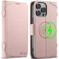 thumbnail image 1 of Dteck for iPhone 14 Pro Magnetic Wallet Case, Shockproof Flip Cover Card Holder Wallet Card Holder Folio Case, Mag Safe Compatible Wallet RFID Blocking,pink, 1 of 7