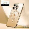 thumbnail image 1 of Dteck for iPhone 14 Pro Max 6.7 Inch Strong MagSafe Magnetic Clear Case, HD Glass Lens Film Protection Wireless Charging Airbag Protection Shockproof Anti-drop Not-Yellowing Slim Case,Gold, 1 of 9