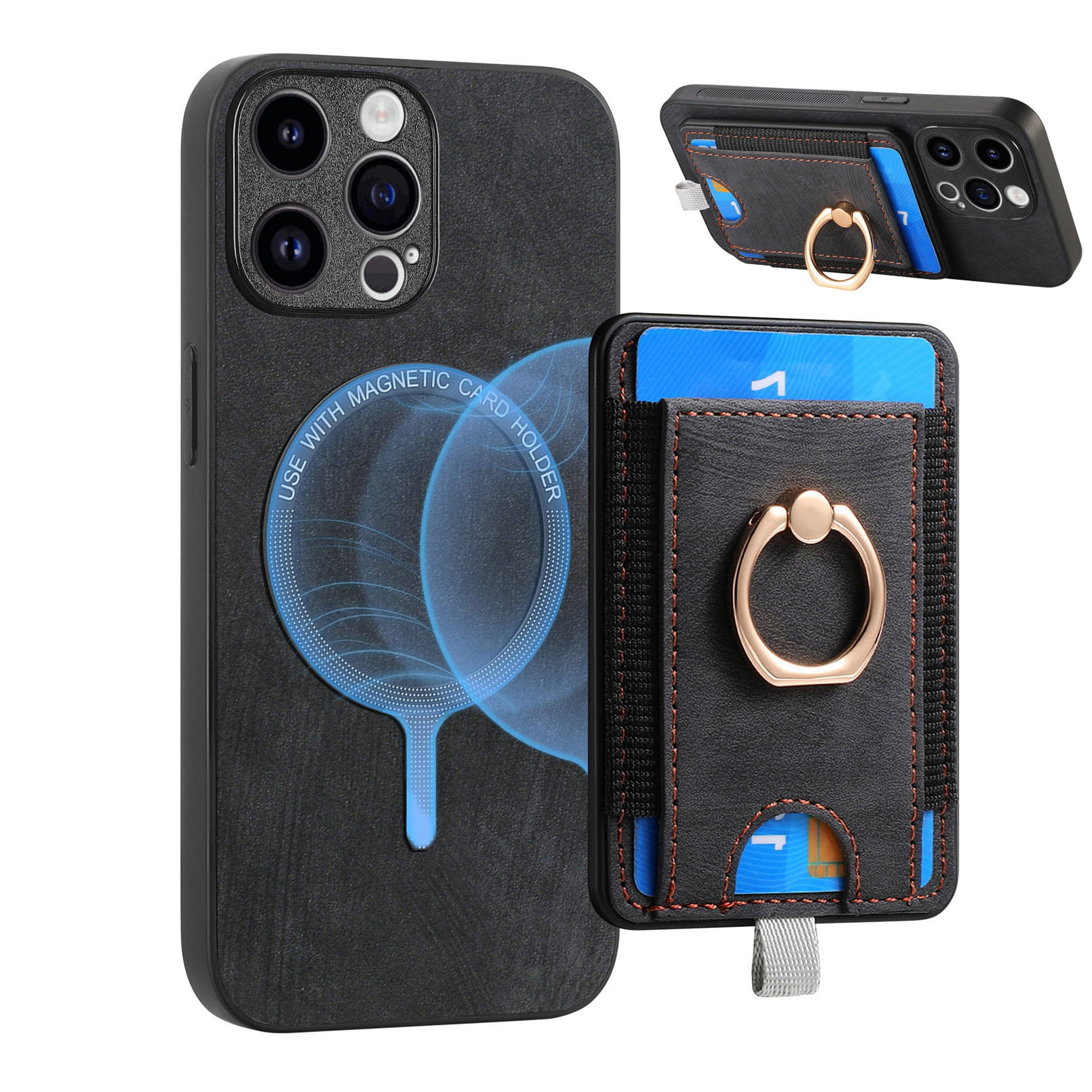 Étui En Cuir Premium Pour IPhone 11/12/13/14/15 Pro Max - Avec Porte-Cartes Et Dragonne