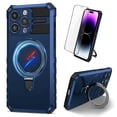 thumbnail image 1 of Dteck for iPhone 14 Pro Max Case with Magnetic Invisible Stand, Compatible with MagSafe, Glass Screen Protector + Camera Protector Shockproof Rugged Case Cover for iPhone 14 Pro Max,Royal Blue, 1 of 9