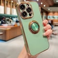 thumbnail image 1 of Dteck for iPhone 14 Pro Max Case with Ring Holder, Luxury Plating Case Soft TPU Shockproof Phone Case for iPhone 14 Pro Max Compatible with Magnetic Car Mount, ,Mint, 1 of 7