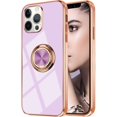 thumbnail image 1 of Dteck iPhone 14 Pro Max Case with Ring Stand, Soft TPU Plating Shockproof Protective 360 Degree Rotate Ring Holder Magnetic Case Slim Stand Cover, Light Purple, 1 of 6