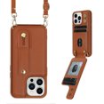 thumbnail image 1 of Dteck for iPhone 14 Pro Max Case Wallet with RFID Blocking Card Slots, Crossbody Leather Detachable Shoulder Strap Flip Case with Magnetic Clasp and Kickstand for Men Women,Brown, 1 of 8