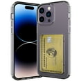 thumbnail image 1 of Dteck iPhone 14 Pro Max Clear Case with Card Holder, Slin Fit Hybrid TPU PC Anti-Yellowing Transparent Wallet Case for iPhone 14 Pro Max,Black, 1 of 7