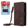 thumbnail image 1 of Dteck for iPhone 14 Pro Wallet Case with Card Holder, Soft PU Leather Handbag Purse Zipper Pocket Card Holder Wallet for Women Men, Crossbody Wallet Phone Case with Strap, Brown, 1 of 7