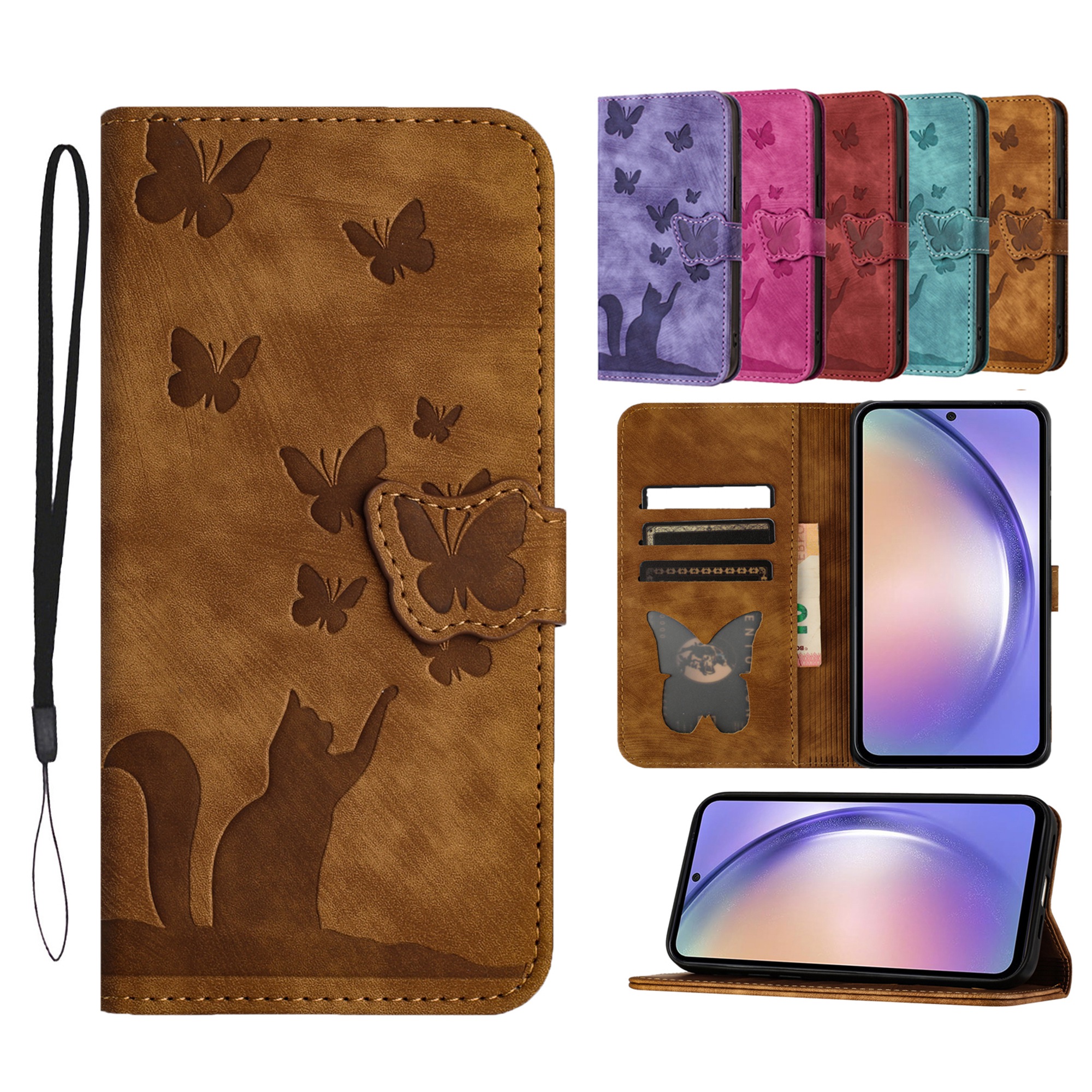 BLOTECH Cover Flip In PU Per Redmi 9T – Custodia A Libro Con Magneti, Glitter, Porta Carte E Supporto