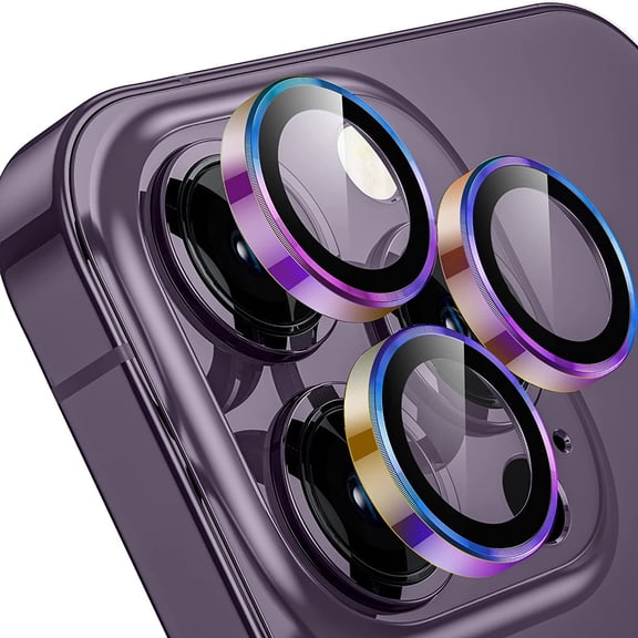 Dteck for iPhone 14 Pro / iPhone 14 Pro Max Camera Lens Protector,[Night Shooting Mode] HD Tempered Metal Glass Camera Screen Protector Cover Film Accessories, Multicolor