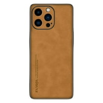Dteck for iPhone 14 Slim Back Case, Luxury Shockproof Business Retro Premium PU Leather Hybrid Case Cover, Anti-Drop Protective Cover with Lens Protection,Brown
