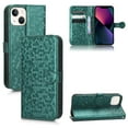 thumbnail image 1 of Dteck iPhone 14 Wallet Case with Card Holder, PU Leather Drop Proof Flip Stand Magnetic Polka Dots Pattern Protective Cover Case with Wrist Lanyard Strap for Apple iPhone 14 6.1-inch 2022, Green, 1 of 9