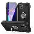 thumbnail image 1 of Dteck for iPhone 15 Case with Screen Protector (2 Packs), Military Grade Drop Protection Shockproof Protective Phone Case with Rotating Ring Stand for iPhone 15,Black, 1 of 6