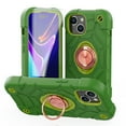 thumbnail image 1 of Dteck for iPhone 15 Case with Screen Protector (2 Packs), Military Grade Drop Protection Shockproof Protective Phone Case with Rotating Ring Stand for iPhone 15,Green+Gold, 1 of 6